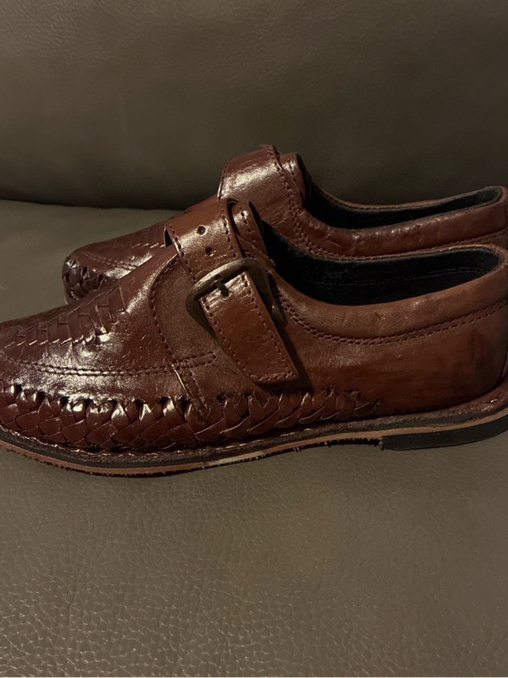 Classic Brown Leather Woven  - Men